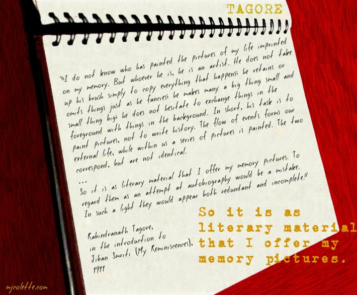 mjc-Tagore Memory as Literature quote